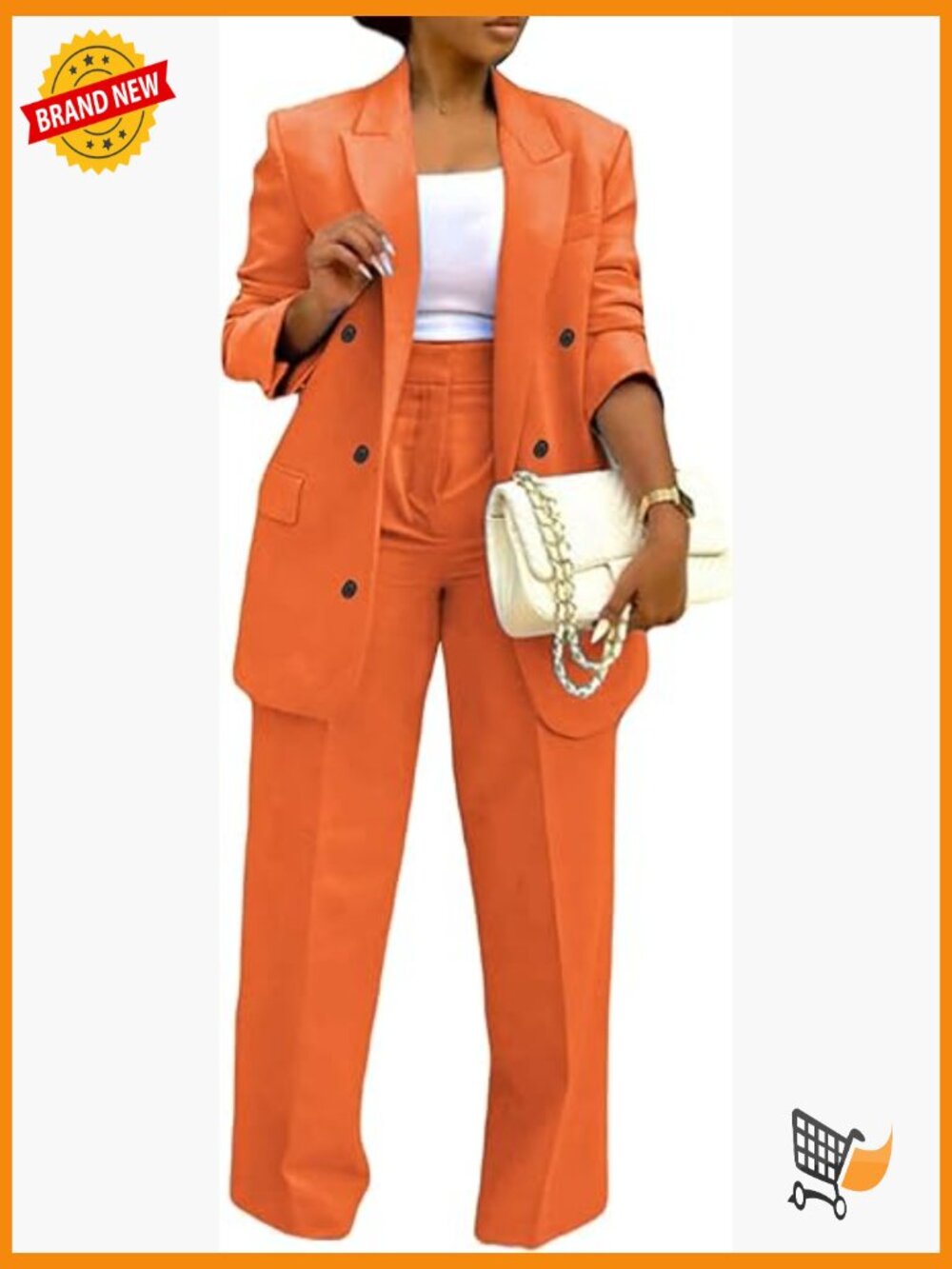 Women's 2 Piece Suit Set Blazer and Straight Leg Pants Business Casual